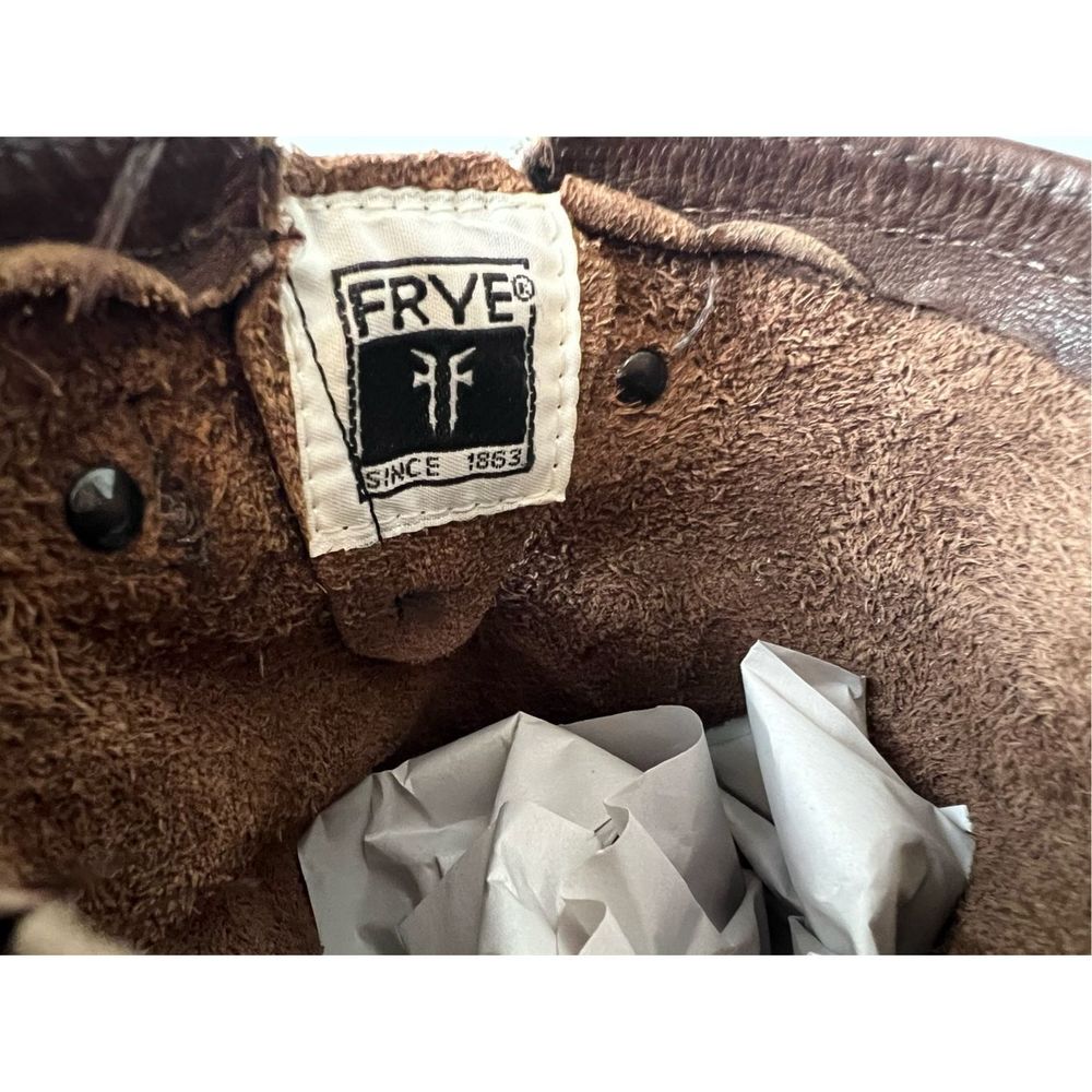 Frye Veronica Short Slouchy Brown Leather Buckle Boot Size 8 - Picture 10 of 10